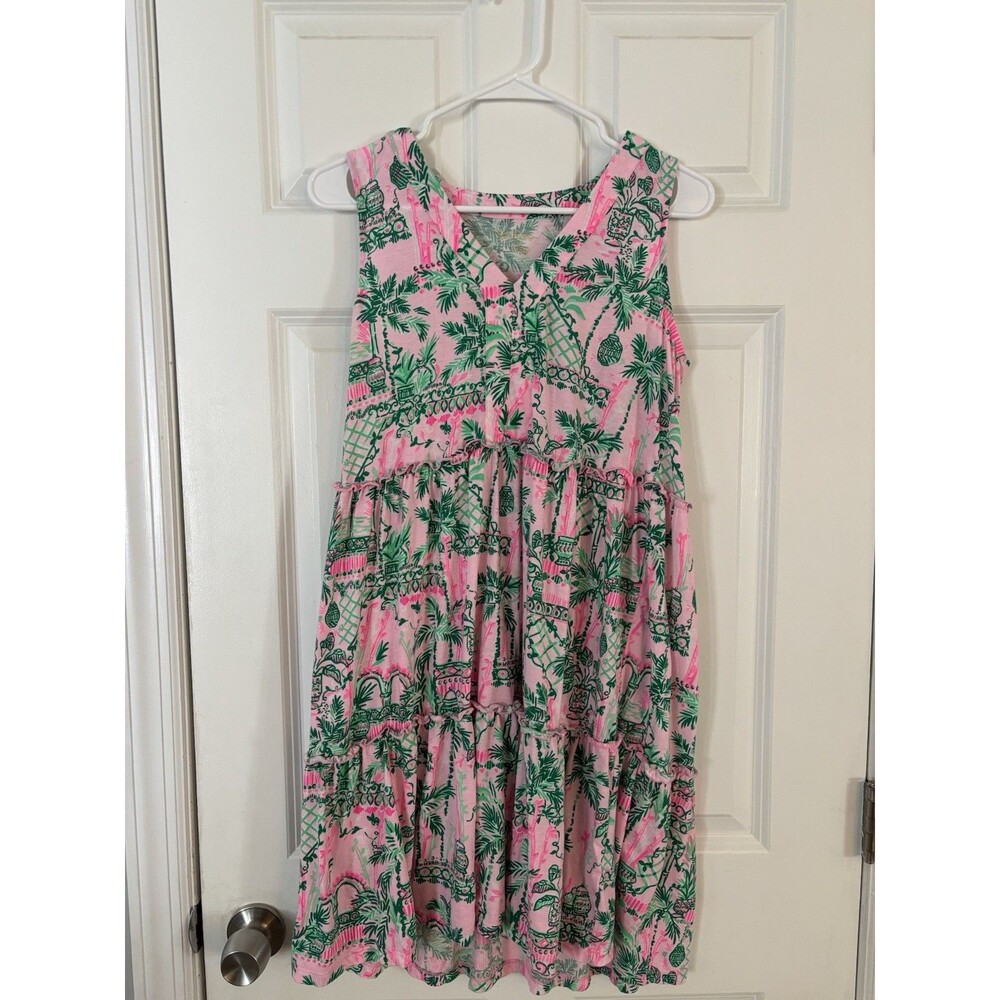 LILLY PULITZER V-Neck Lorina Swing Dress Mandevilla Baby Always Worth It XS